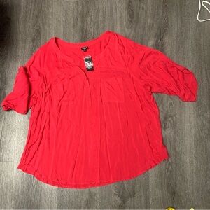 NWT Torrid 5 Harper Georgette Pullover Blouse Roll Tab Womens Plus Size 5X Work
